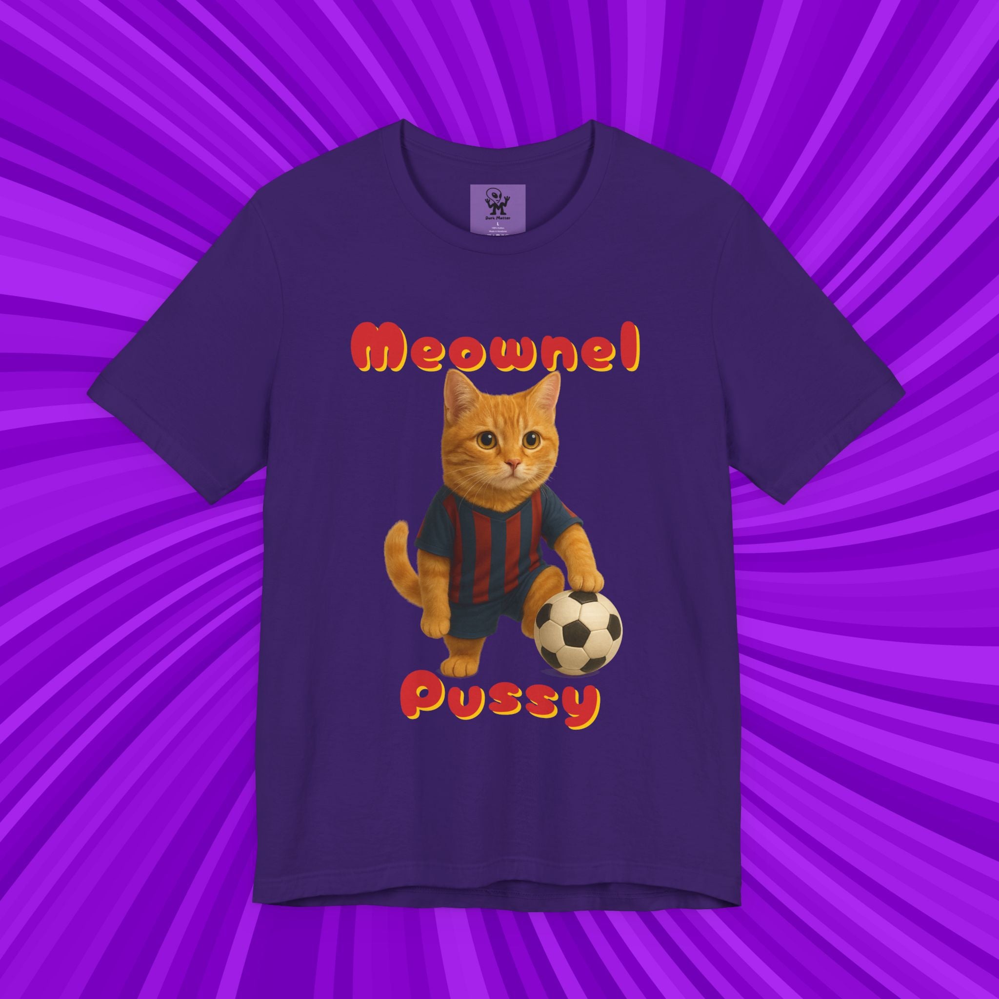 Meownel Pussy T-Shirt – Funny Cat Pun Soccer Parody Unisex Streetwear