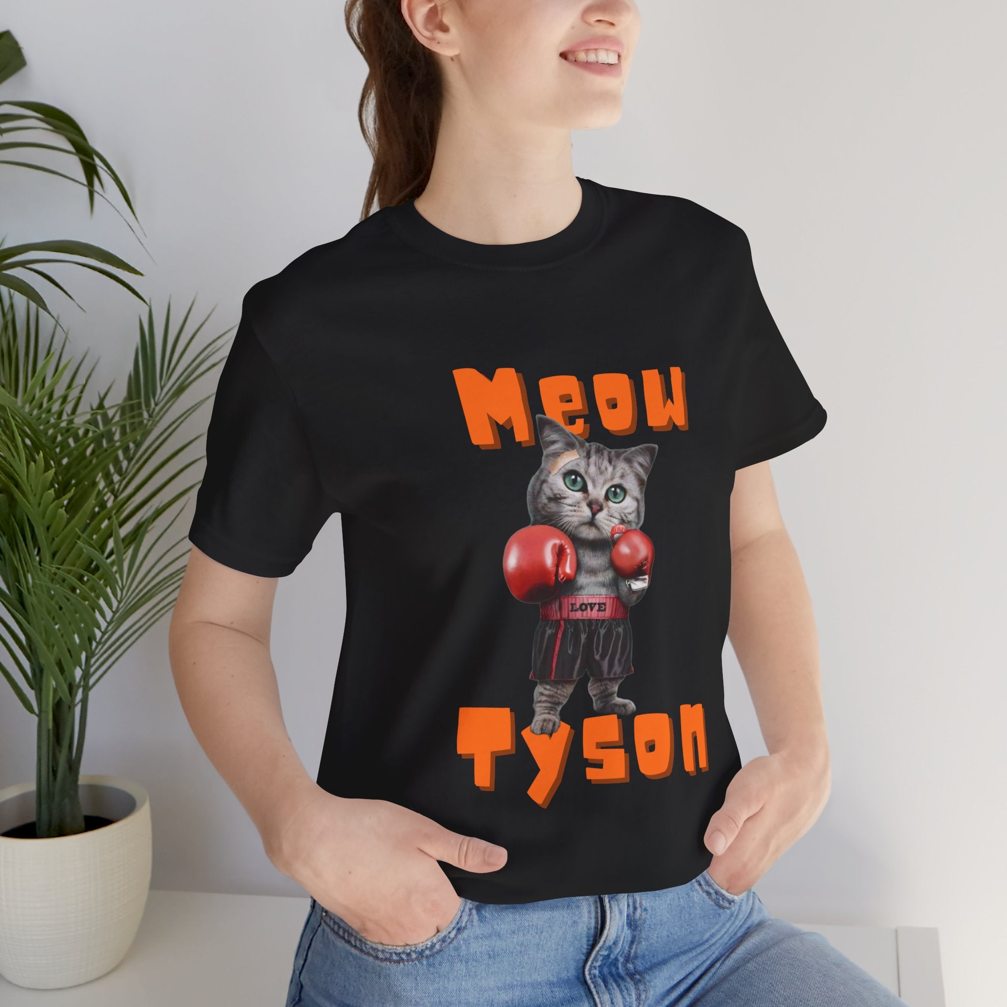 Meow Tyson T-Shirt – Funny Cat Pun Boxing Tee for Cat Lovers, boxing humor, Animal puns