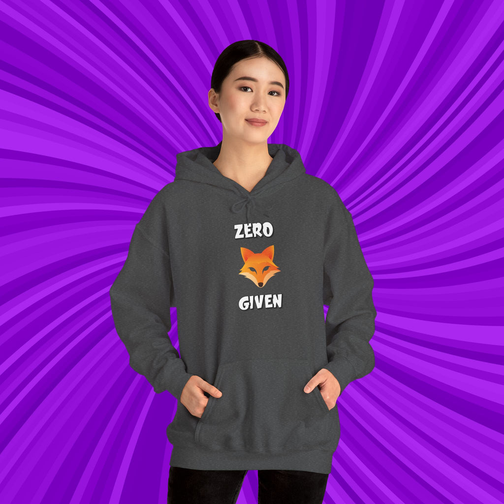 🦊Zero Fox Given Hoodie | Funny animal Pun Sarcastic Hoodie| Dark Humor Streetwear | Unisex Heavy Blend