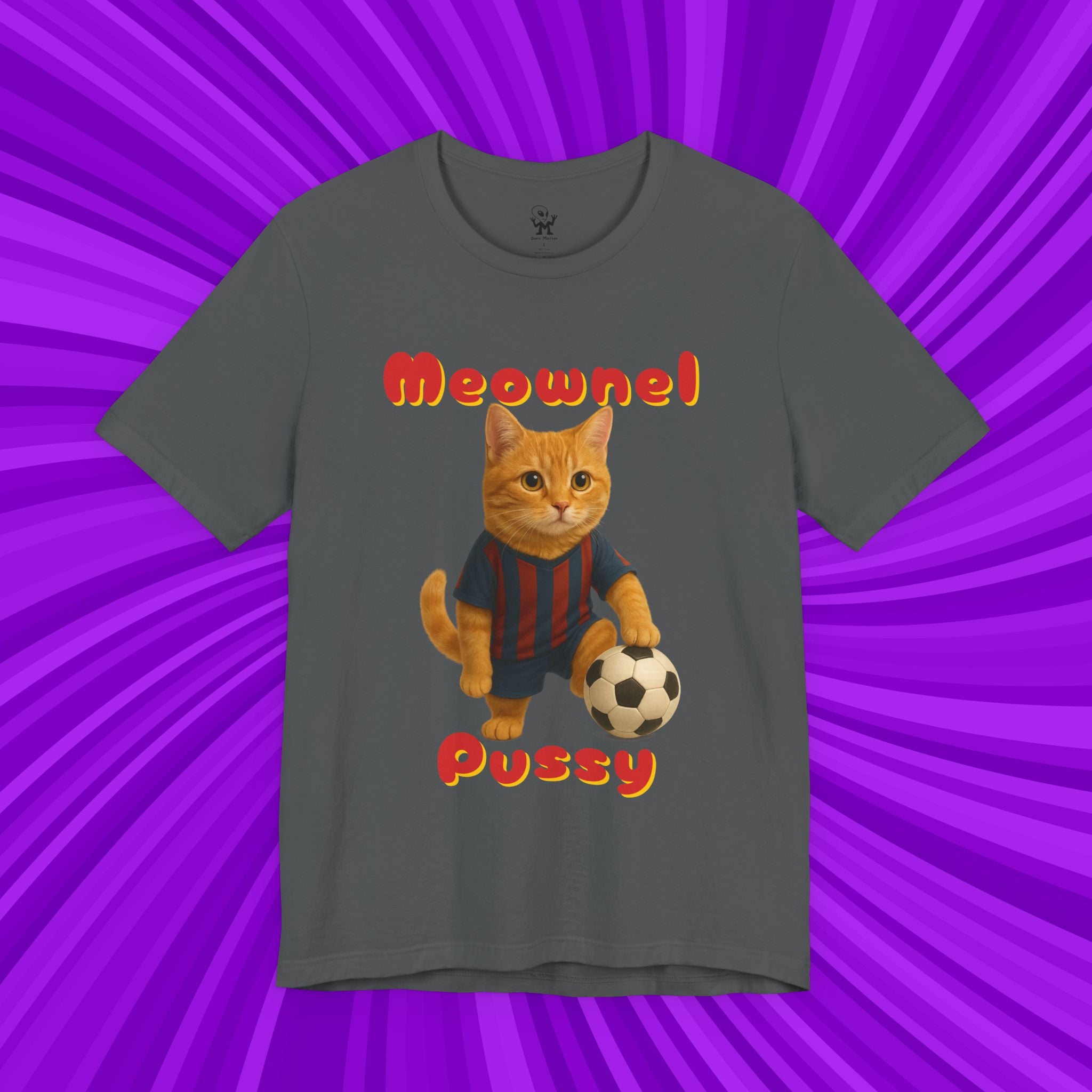 Meownel Pussy T-Shirt – Funny Cat Pun Soccer Parody Unisex Streetwear