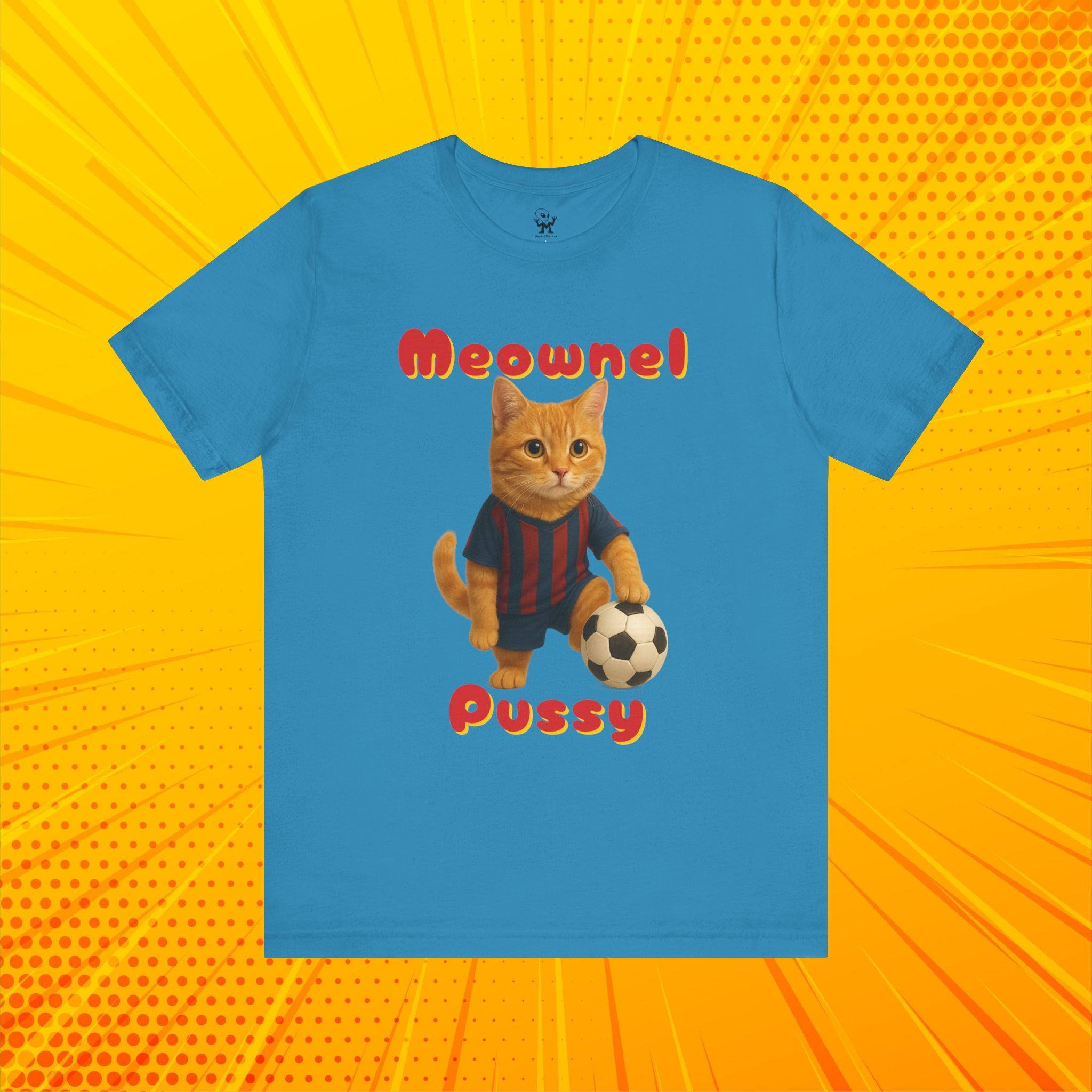 Meownel Pussy T-Shirt – Funny Cat Pun Soccer Parody Unisex Streetwear