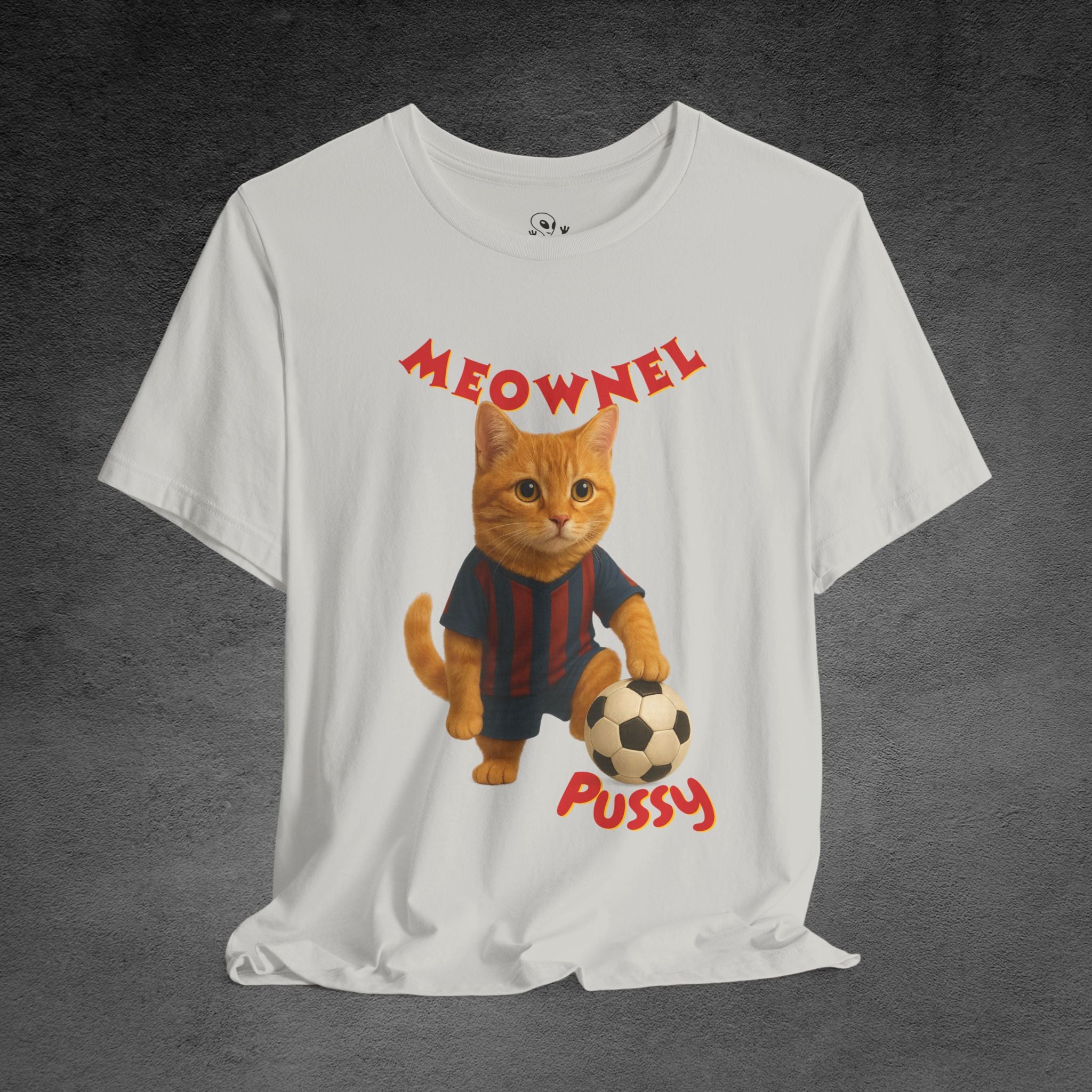 Meownel Pussy T-Shirt – Funny Cat Pun Soccer Tee for Pet Lovers, Football Fans & Parody Streetwear