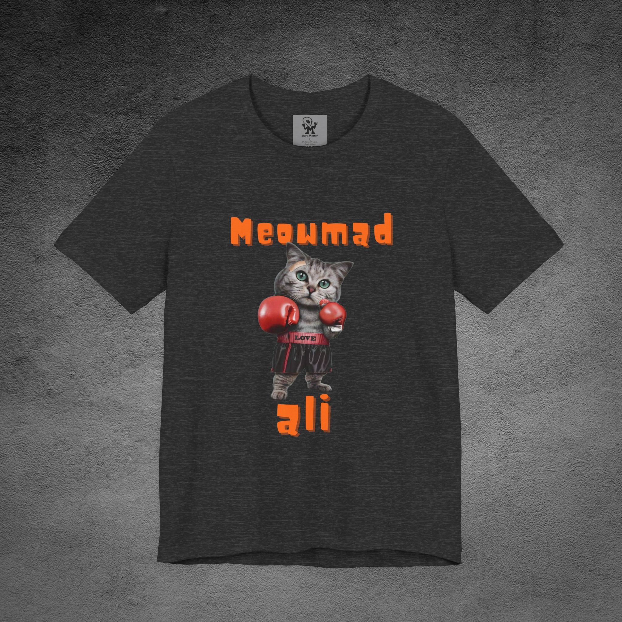 Meowmad Ali Cat Boxing T‑Shirt - Funny Cat Pun Boxing Tee for Cat Lovers, boxing humor, Animal puns