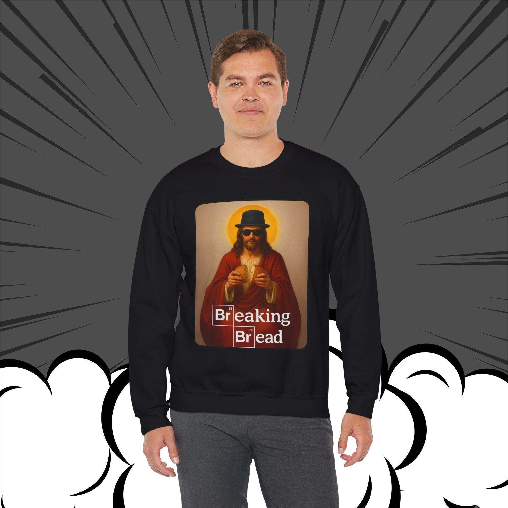 Breaking Bread Sweatshirt | Unisex Heavy Blend | Funny Meme Crewneck, Parody Streetwear