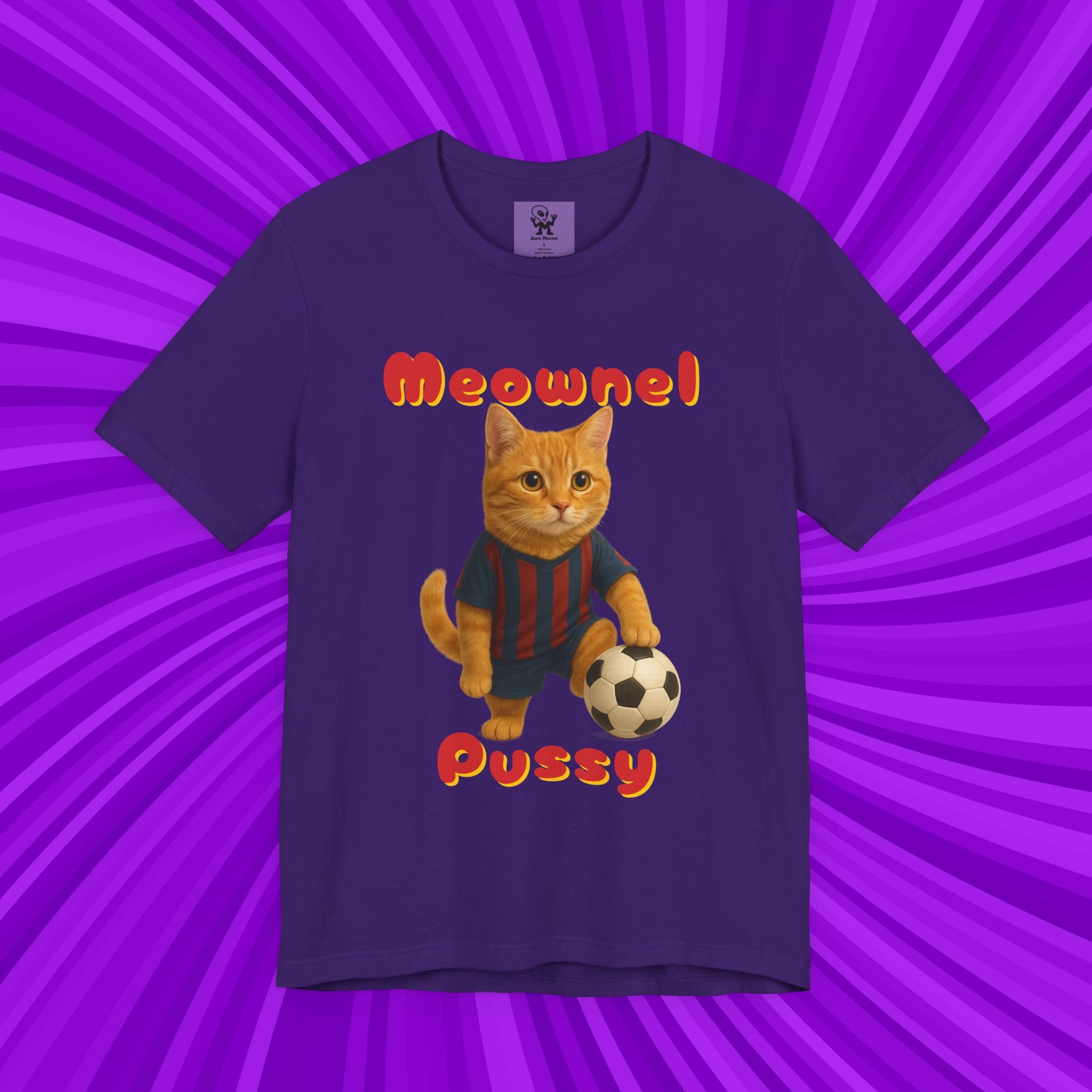 Meownel Pussy T-Shirt – Funny Cat Pun Soccer Parody Unisex Streetwear