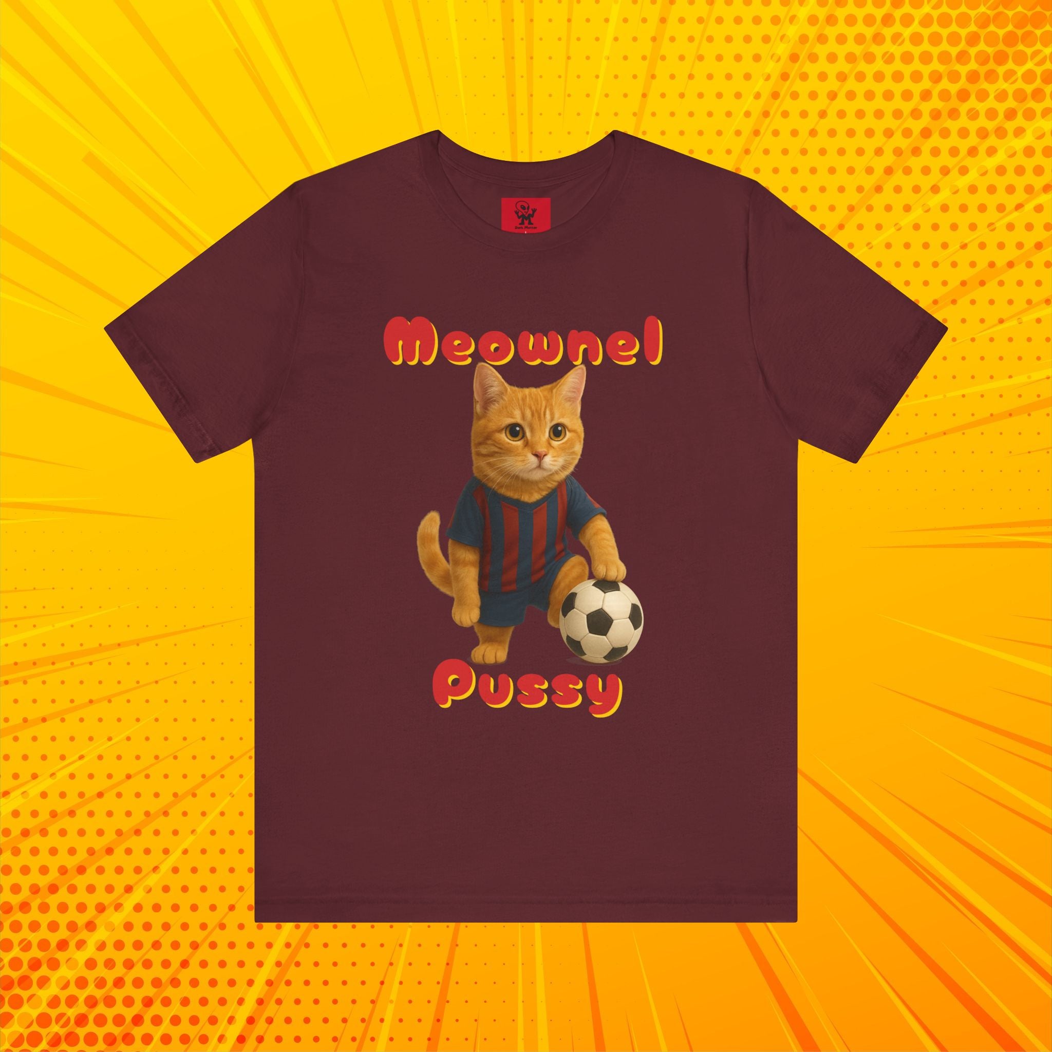 Meownel Pussy T-Shirt – Funny Cat Pun Soccer Parody Unisex Streetwear