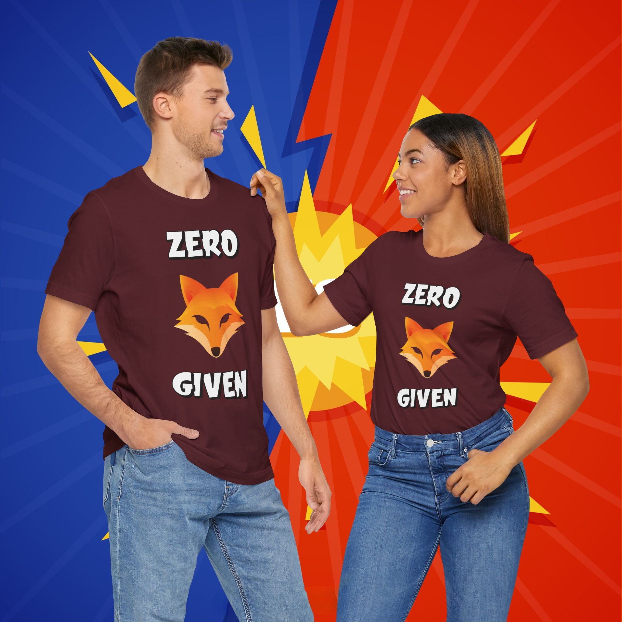 "Zero Fox Given" 🦊Funny Fox Unisex Tee, Casual Shirt, Funny T-Shirt, Nature Lovers & dark humor mix