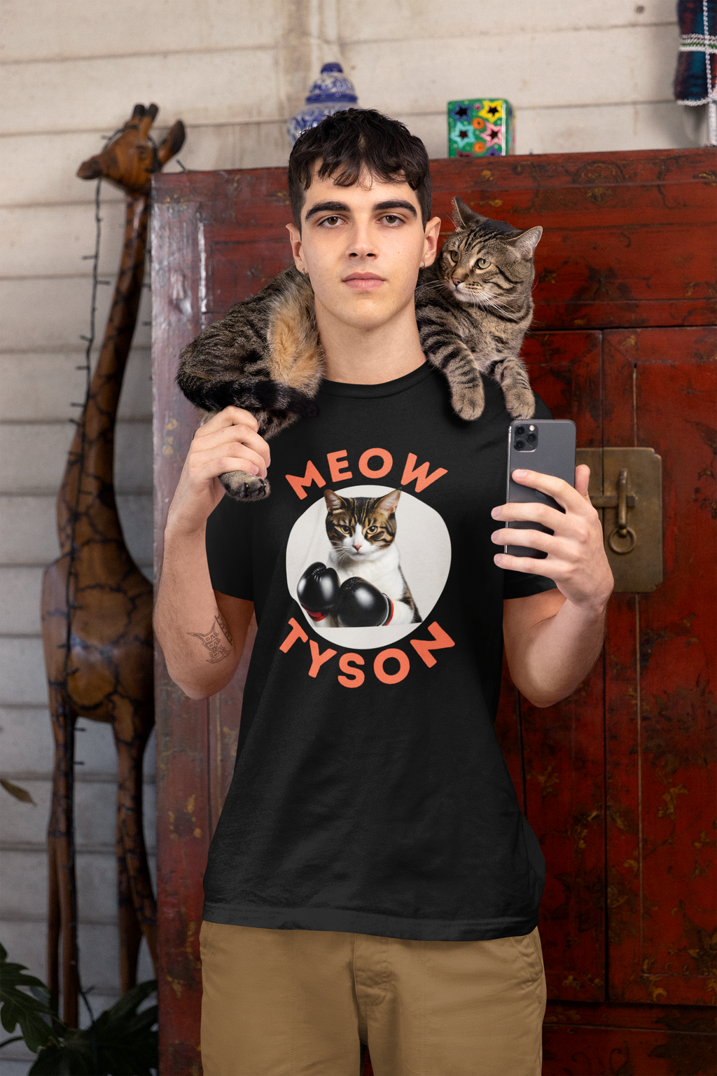 Meow Tyson T-shirt – Funny Cat Boxing Pun Graphic Tee