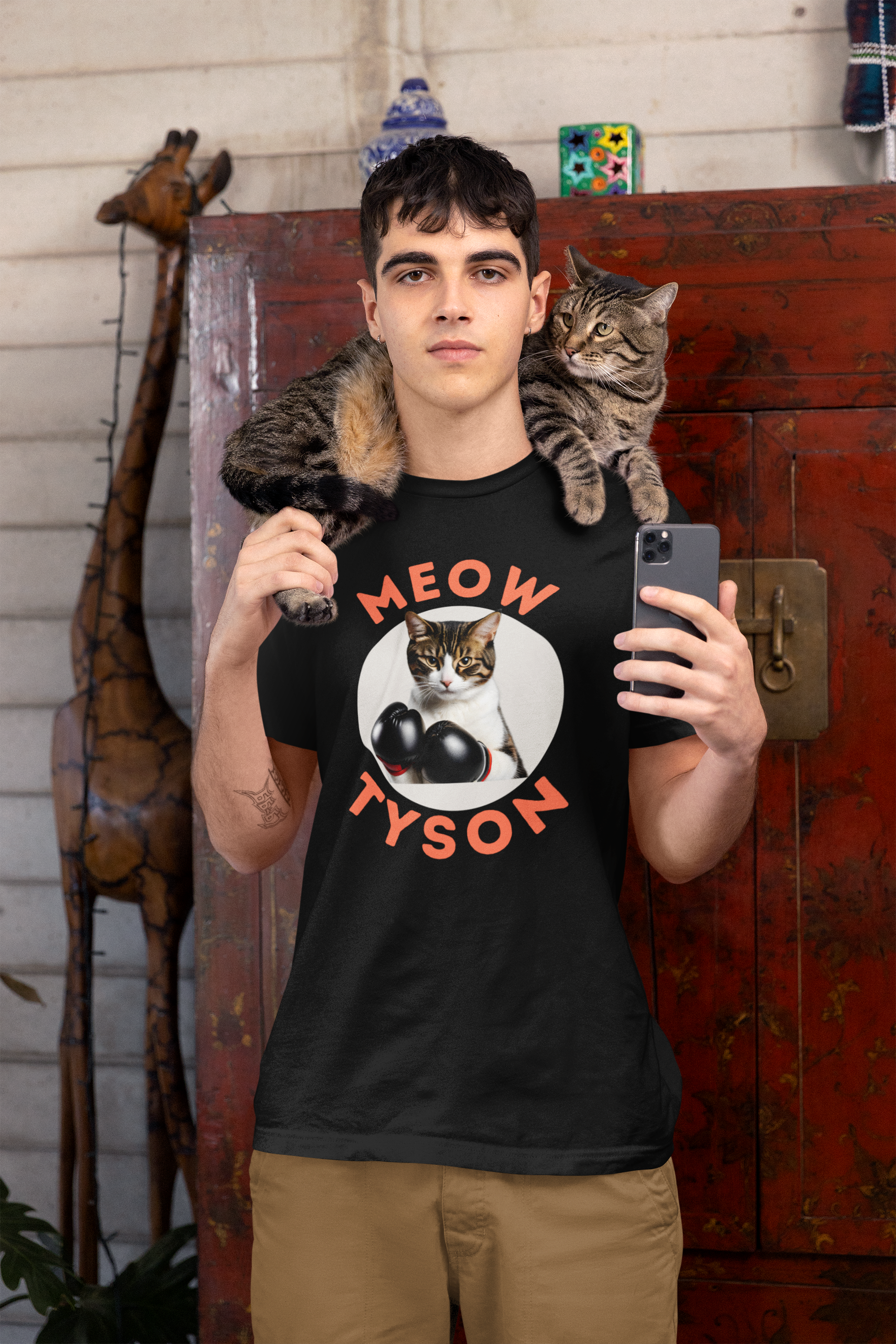 Meow Tyson T-shirt – Funny Cat Boxing Pun Graphic Tee