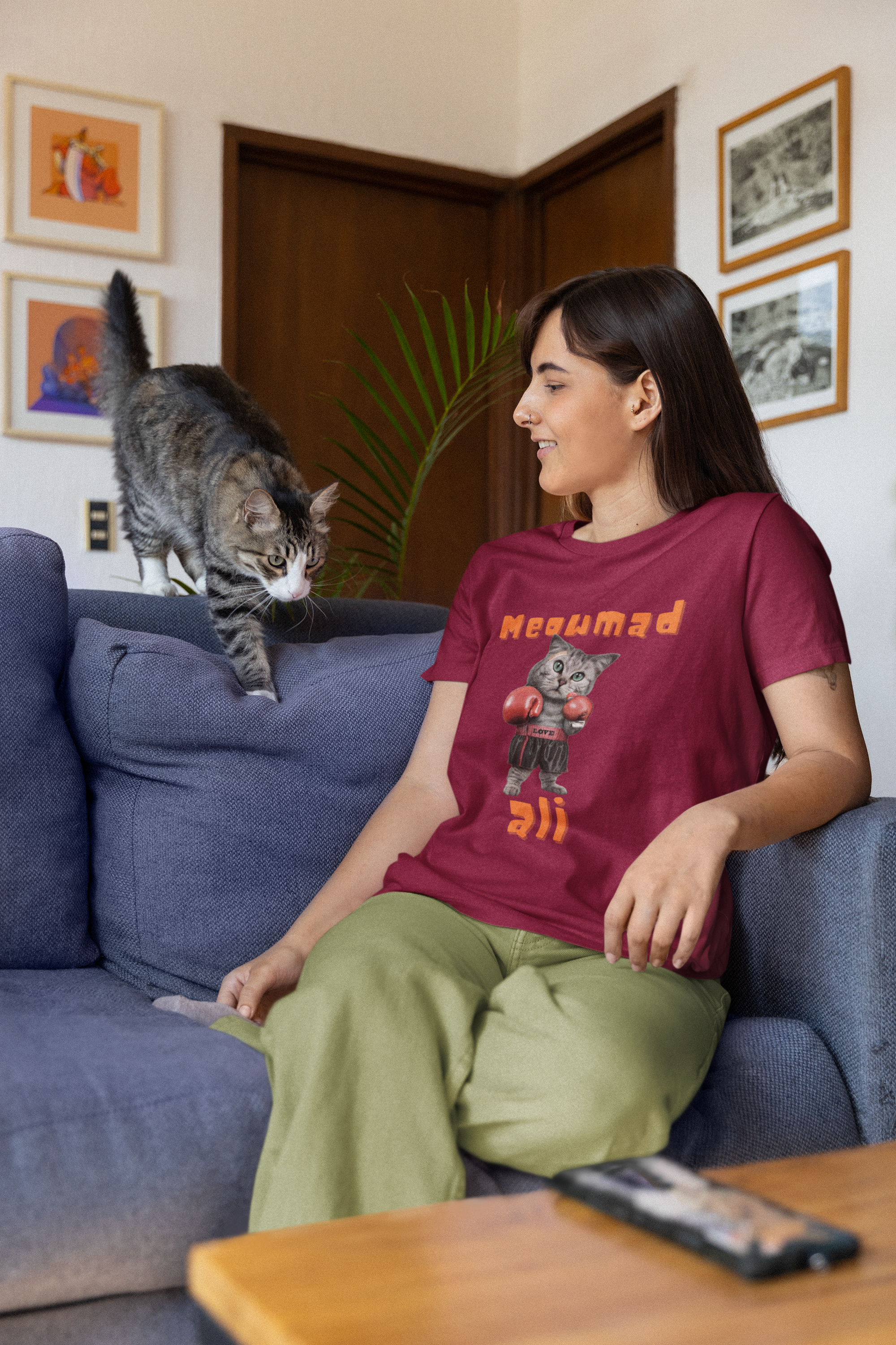 Meowmad Ali T-shirt – Funny Cat Boxing Pun Graphic Tee