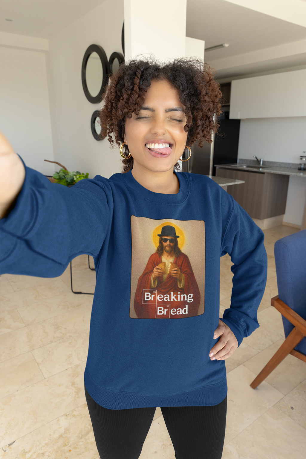 Breaking Bread Sweatshirt | Unisex Heavy Blend | Funny Meme Crewneck, Parody Streetwear