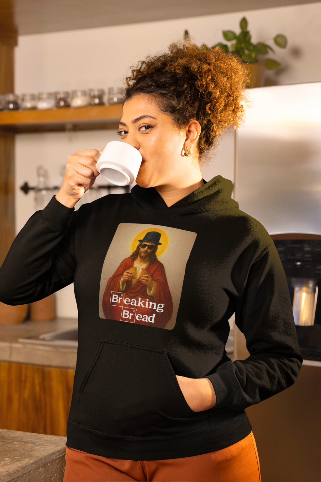 Breaking Bread Hoodie | Funny Jesus Parody | Dark Humor Streetwear | Unisex Heavy Blend