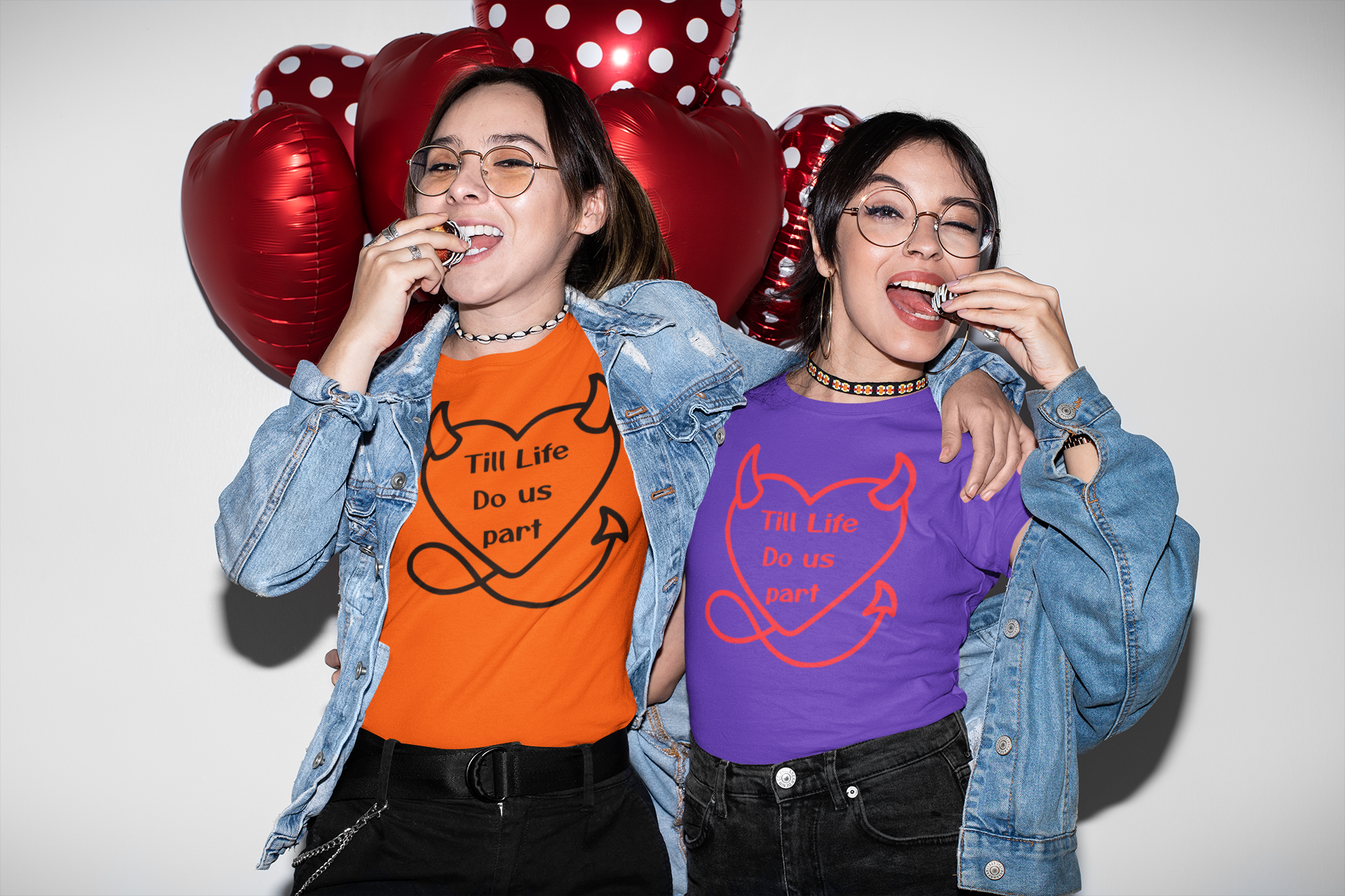 Till life do us part t-shirt ❤️‍🔥 ,Devilish Love Tee - Unisex Jersey Short Sleeve Tee, Funny Couples Shirt,, anti-Valentine shirt, dark humor couple tee