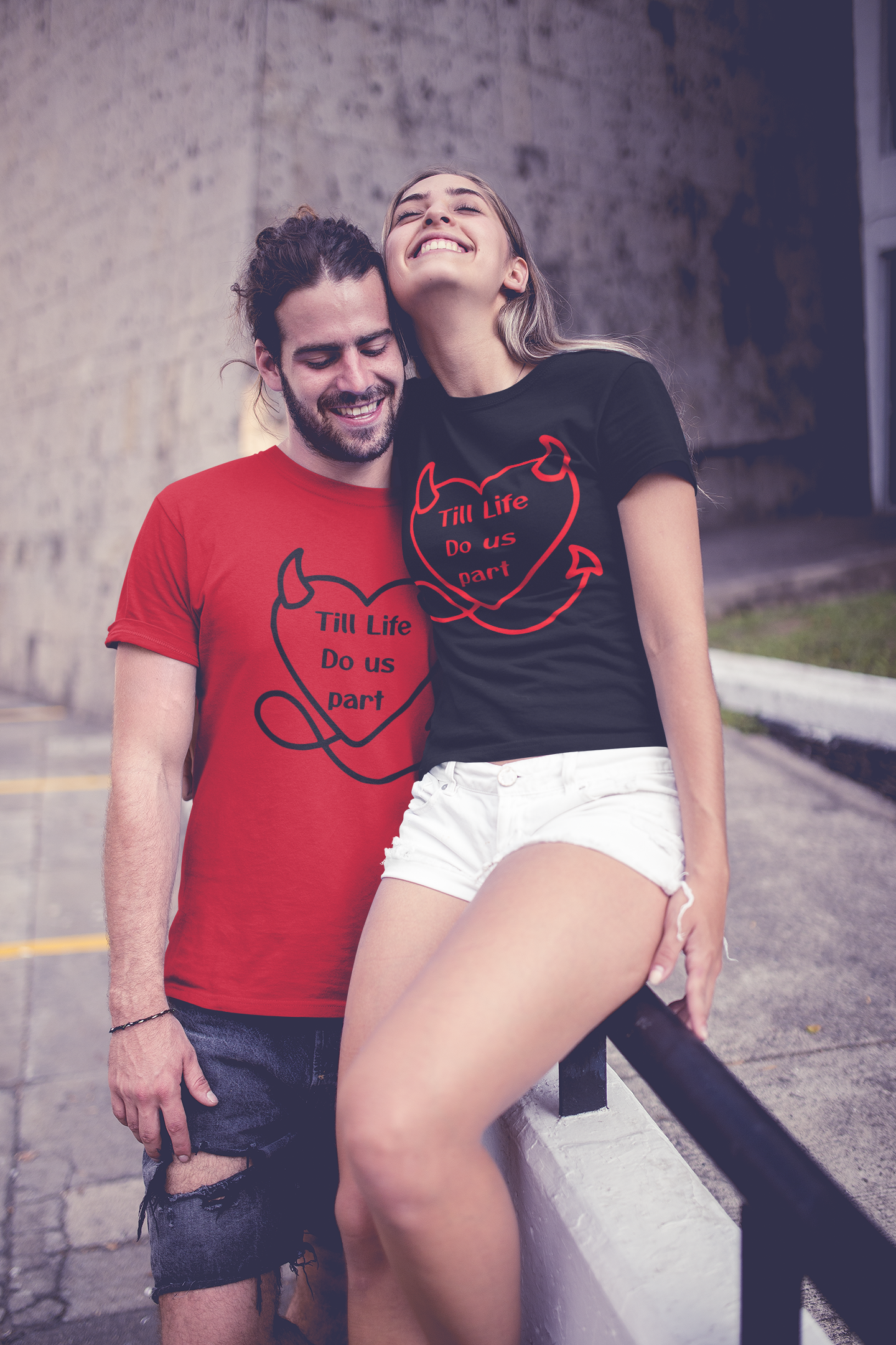 Till life do us part t-shirt ❤️‍🔥 ,Devilish Love Tee - Unisex Jersey Short Sleeve Tee, Funny Couples Shirt,, anti-Valentine shirt, dark humor couple tee