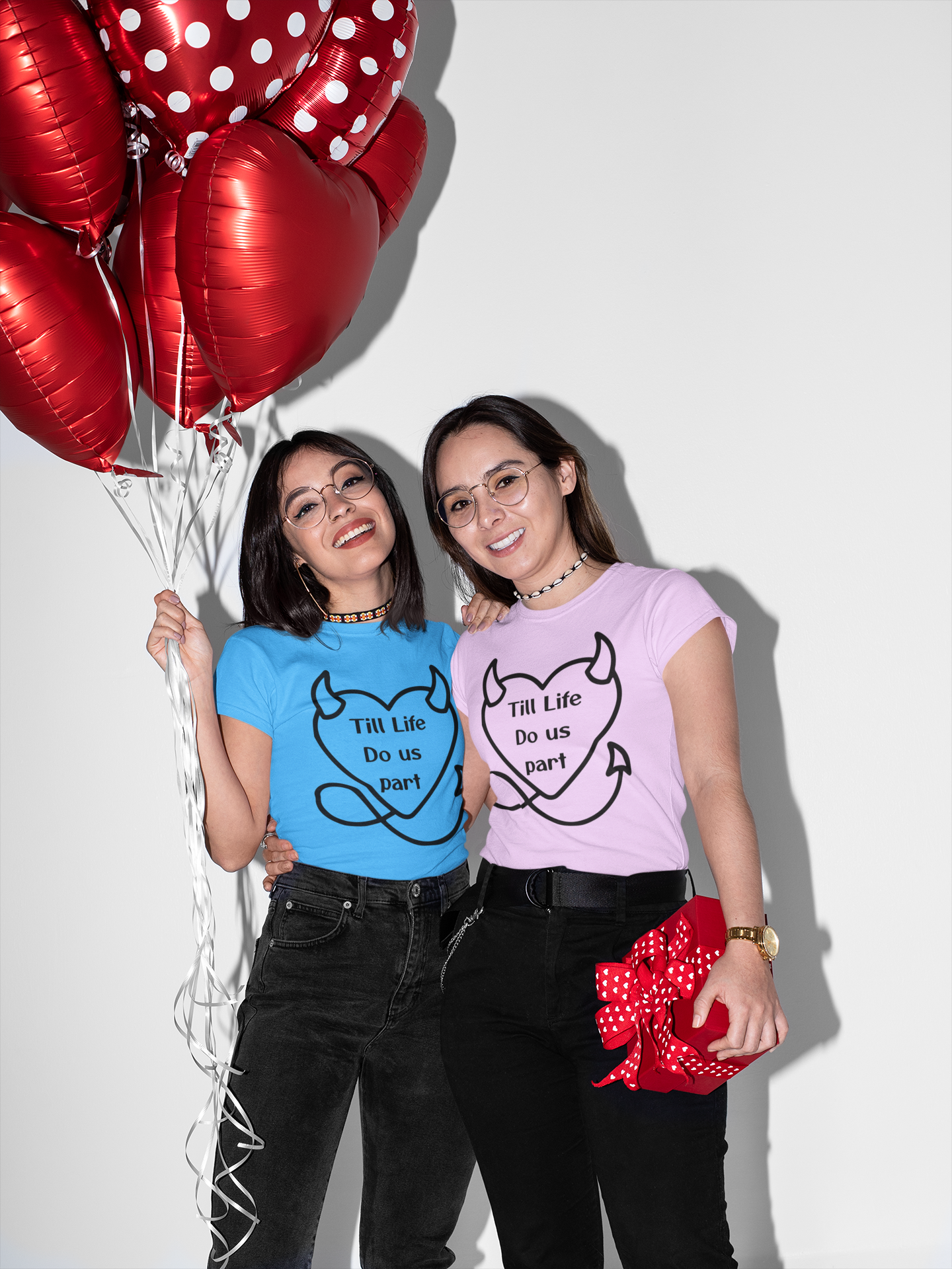 Till life do us part t-shirt ❤️‍🔥 ,Devilish Love Tee - Unisex Jersey Short Sleeve Tee, Funny Couples Shirt,, anti-Valentine shirt, dark humor couple tee