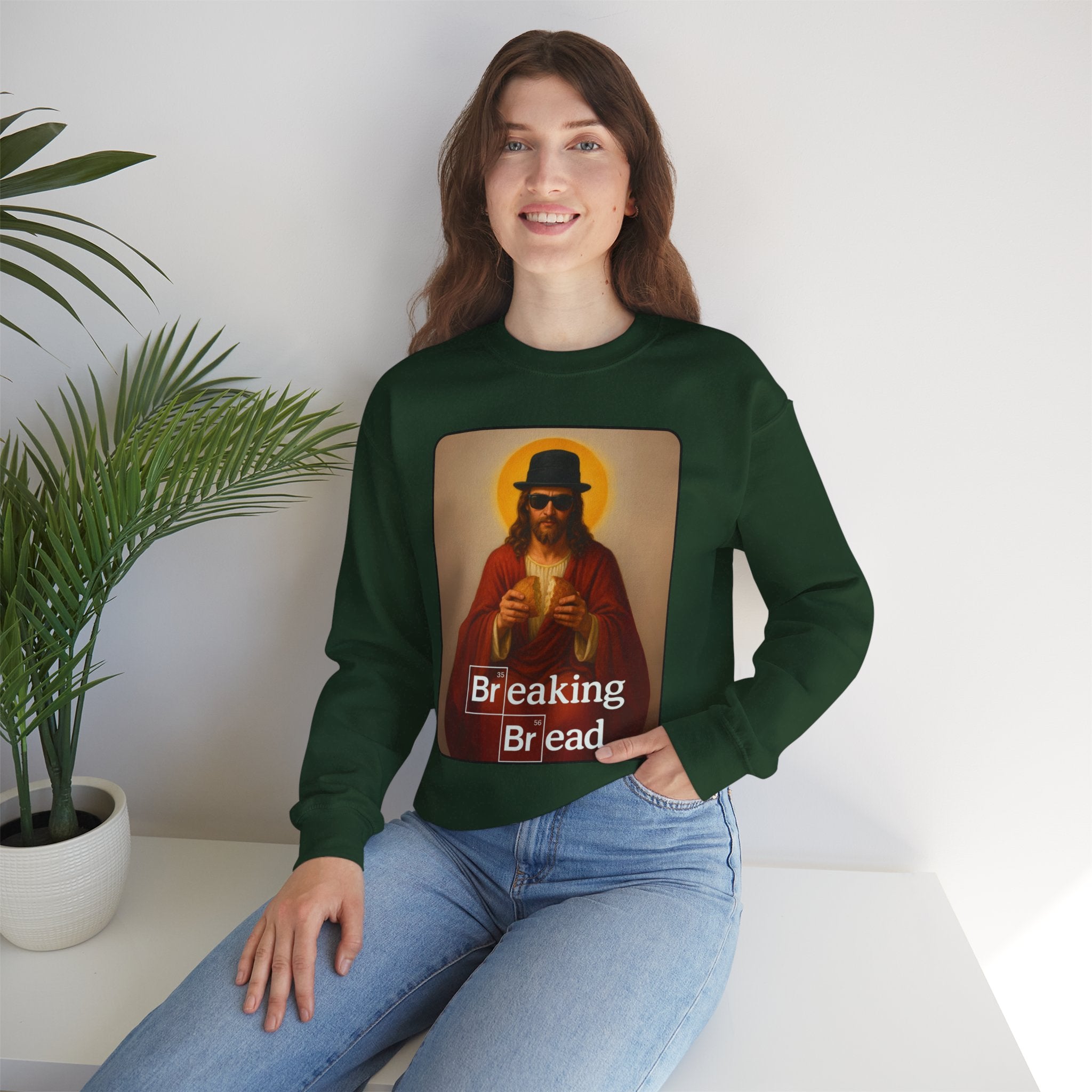 Breaking Bread Sweatshirt | Unisex Heavy Blend | Funny Meme Crewneck, Parody Streetwear