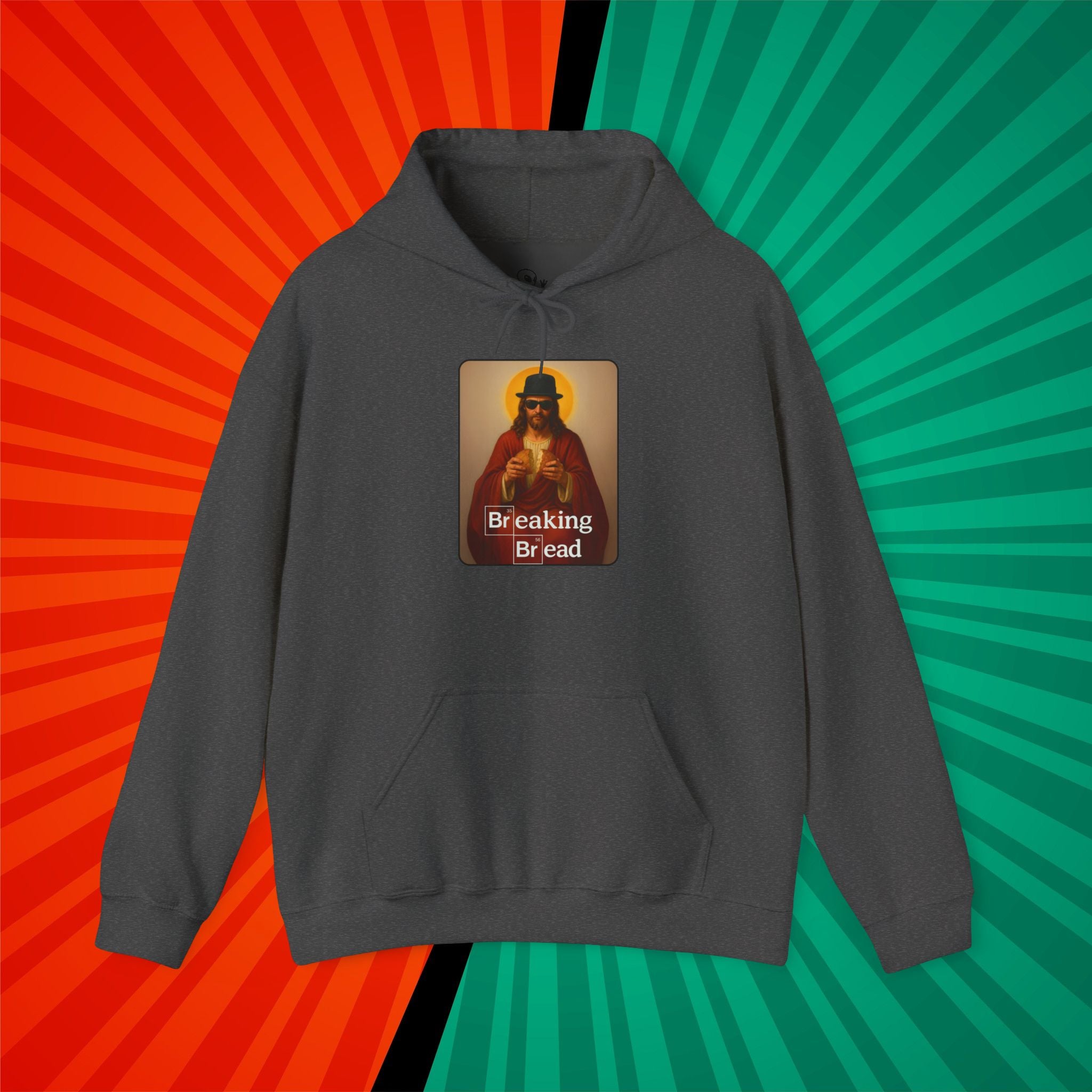 Breaking Bread Hoodie | Funny Jesus Parody | Dark Humor Streetwear | Unisex Heavy Blend