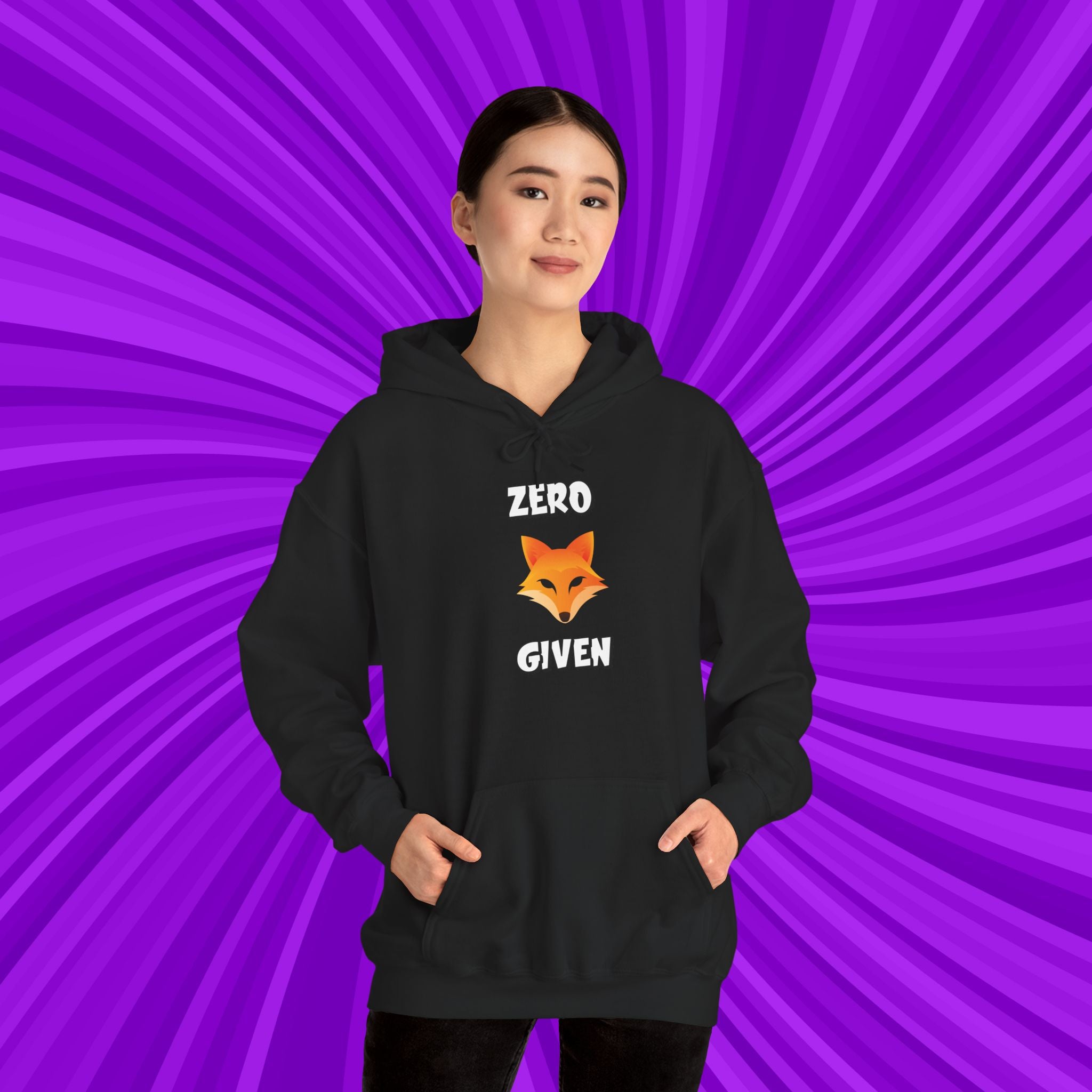 🦊Zero Fox Given Hoodie | Funny animal Pun Sarcastic Hoodie| Dark Humor Streetwear | Unisex Heavy Blend