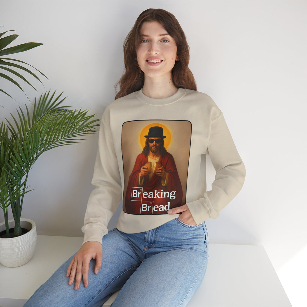 Breaking Bread Sweatshirt | Unisex Heavy Blend | Funny Meme Crewneck, Parody Streetwear