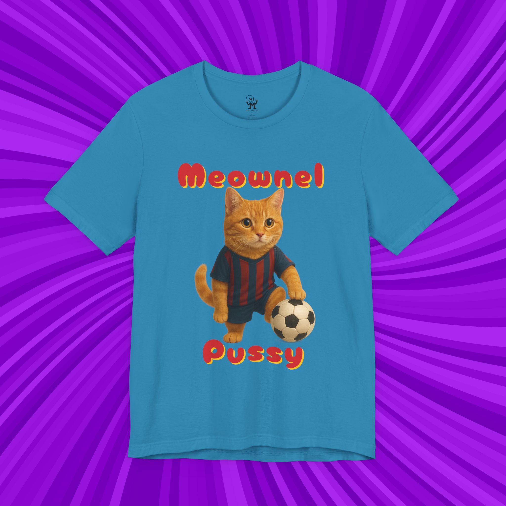 Meownel Pussy T-Shirt – Funny Cat Pun Soccer Parody Unisex Streetwear