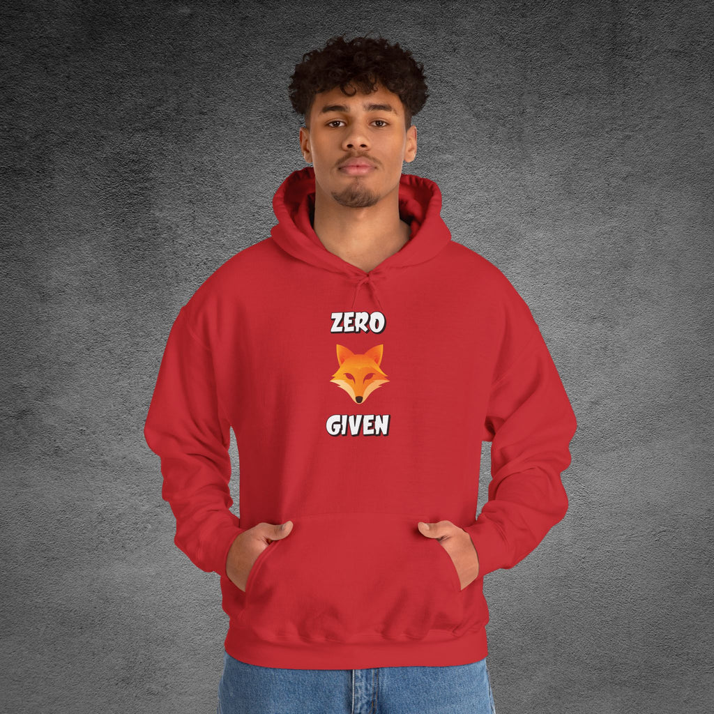 🦊Zero Fox Given Hoodie | Funny animal Pun Sarcastic Hoodie| Dark Humor Streetwear | Unisex Heavy Blend