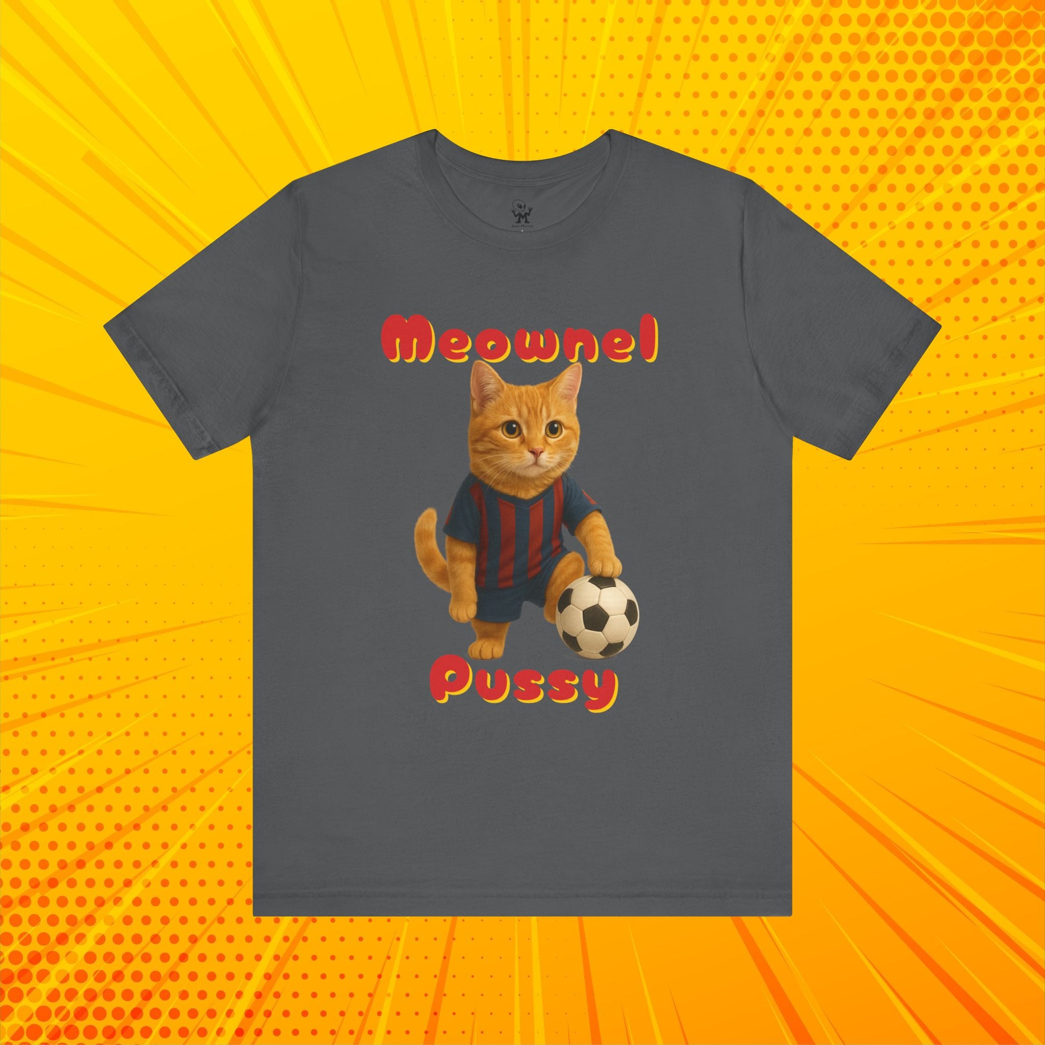Meownel Pussy T-Shirt – Funny Cat Pun Soccer Parody Unisex Streetwear