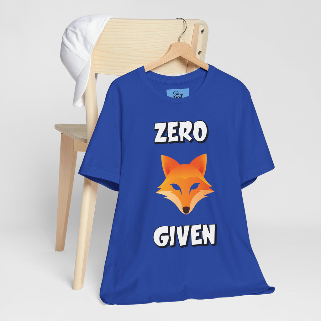 "Zero Fox Given" 🦊Funny Fox Unisex Tee, Casual Shirt, Funny T-Shirt, Nature Lovers & dark humor mix