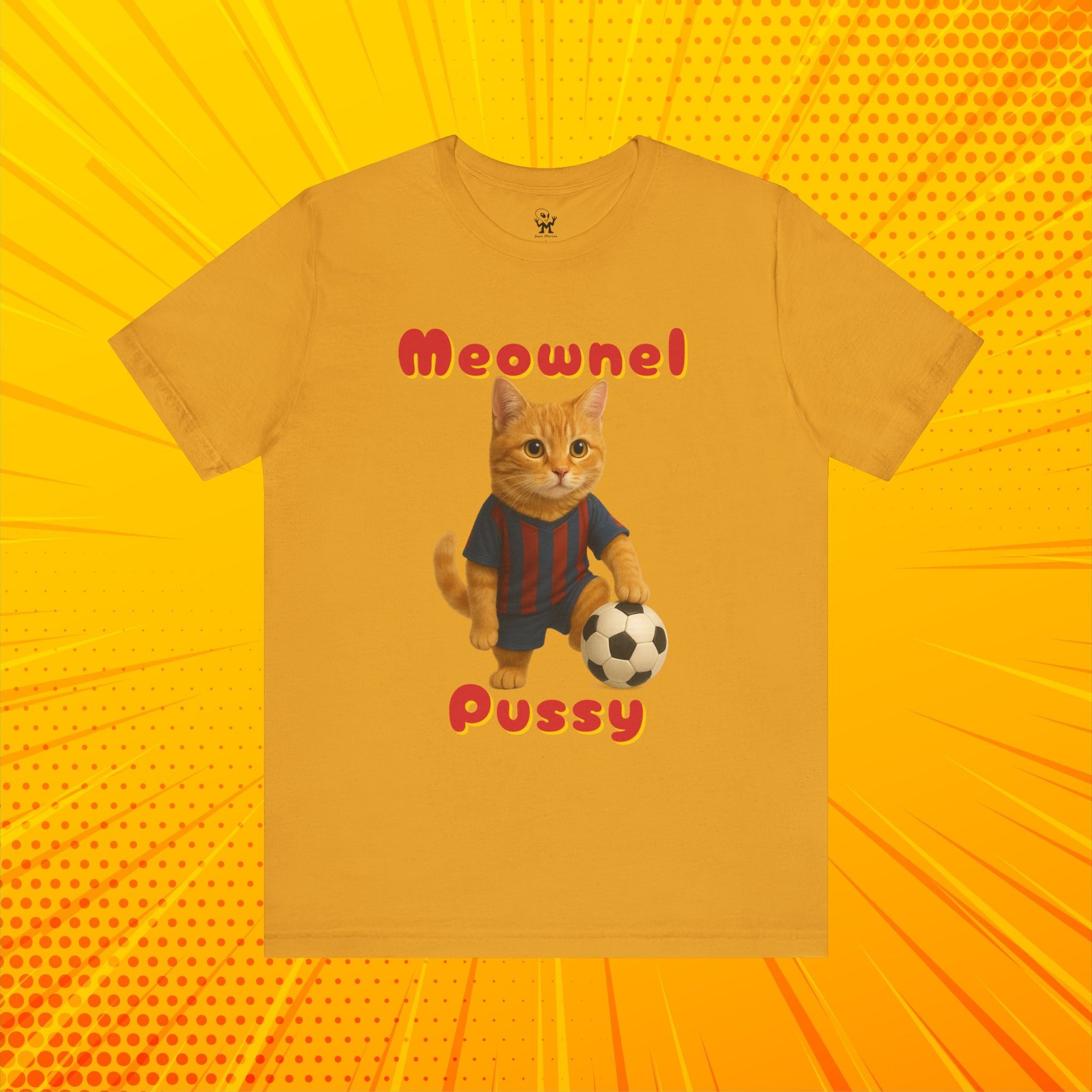 Meownel Pussy T-Shirt – Funny Cat Pun Soccer Parody Unisex Streetwear