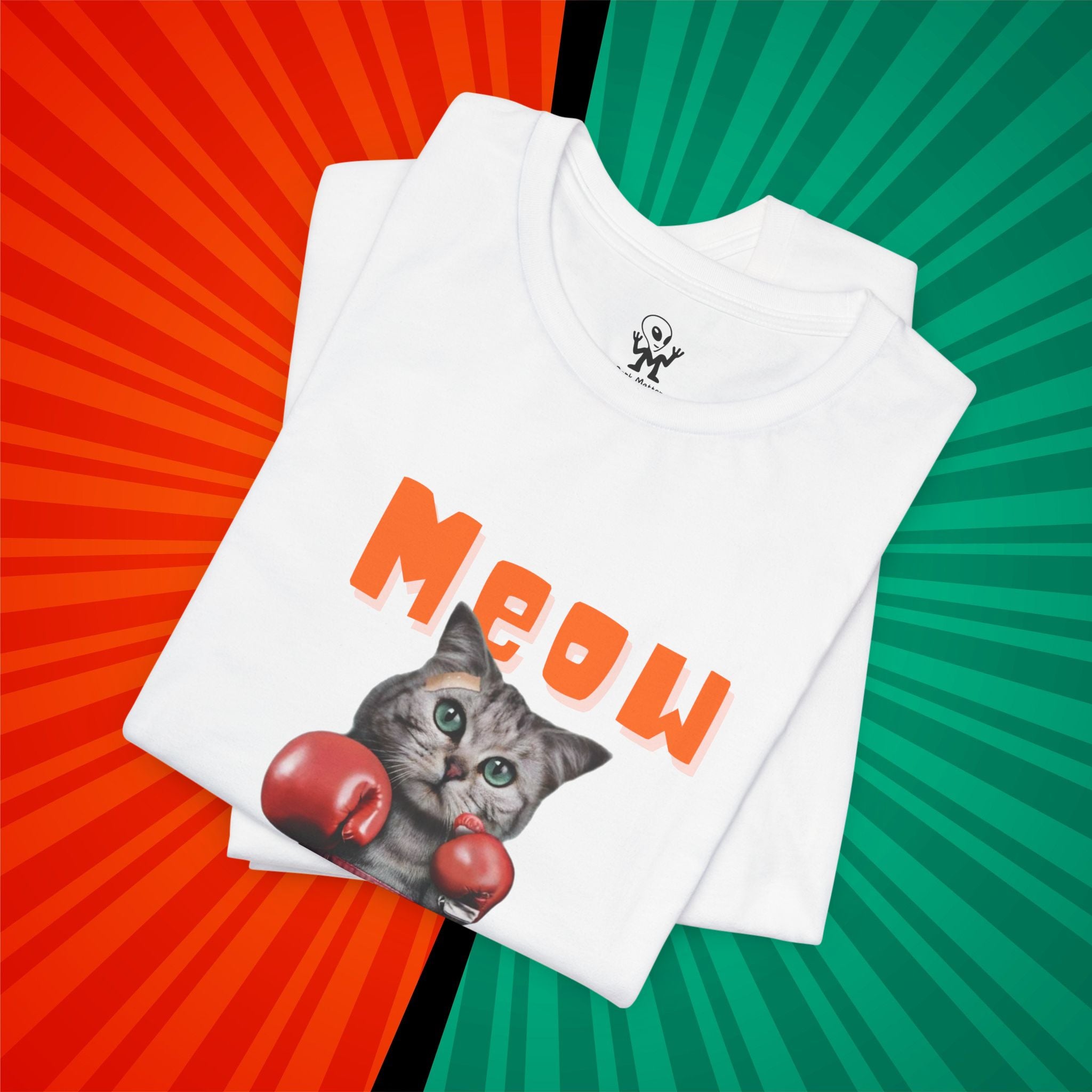 Meow Tyson T-Shirt – Funny Cat Pun Boxing Tee for Cat Lovers, boxing humor, Animal puns