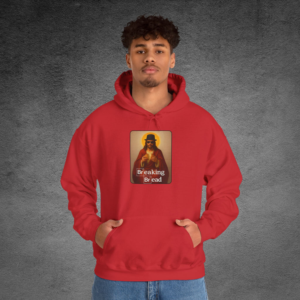 Breaking Bread Hoodie | Funny Jesus Parody | Dark Humor Streetwear | Unisex Heavy Blend